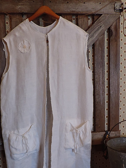 long linen vest