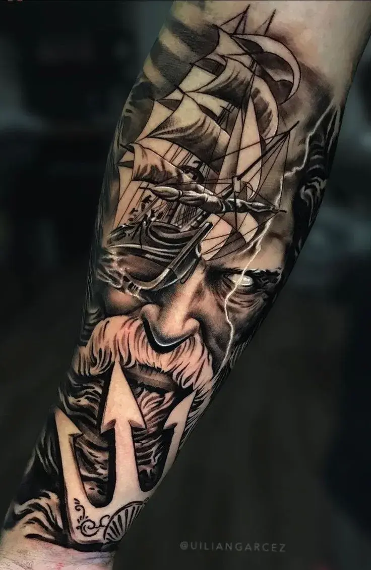 Tribal Zeus tattoo eagle talon — bold patterns bird claw Polynesian calf grip strength