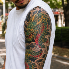 Bold Black & Gray Japanese Dragon Tattoos | Irezumi Art