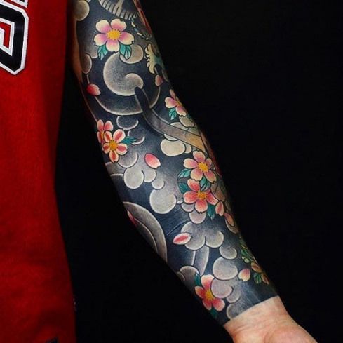 imagem de tatuagem Flores no Braço
