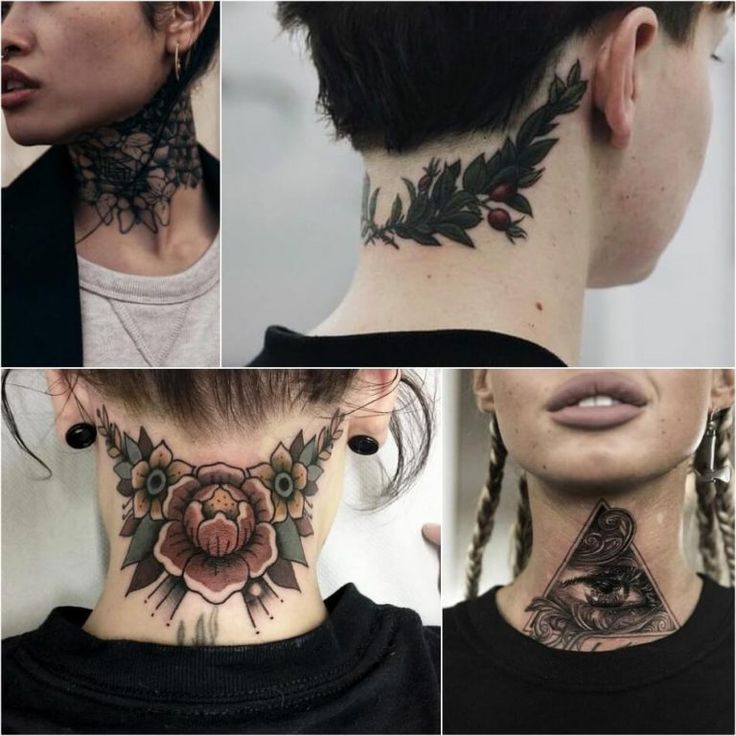 Tatuagem Feminina no Pescoço