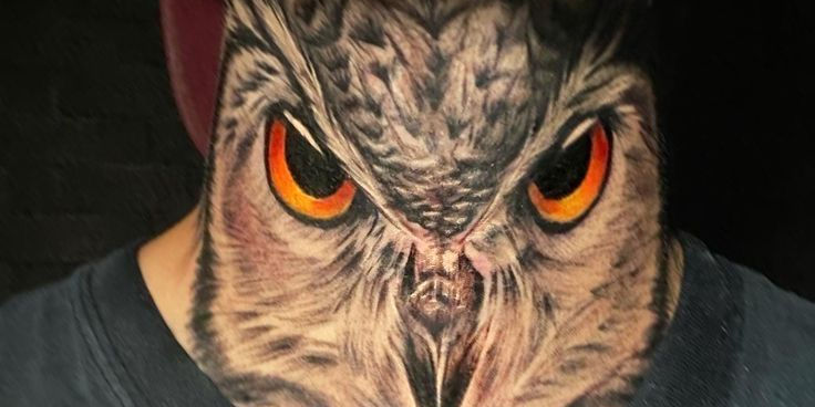 Realistic and Portrait Neck Tattoos