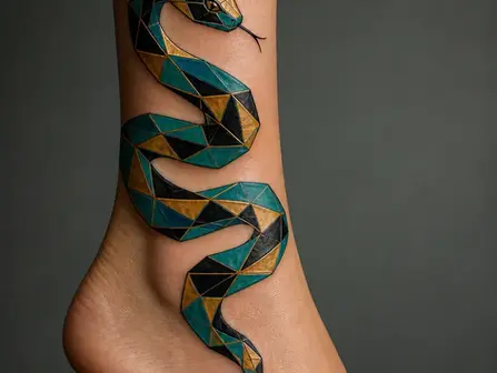 Geometric Snake Tattoos: 50+ Design Ideas, Sacred Meaning & Pain Chart [2026]
