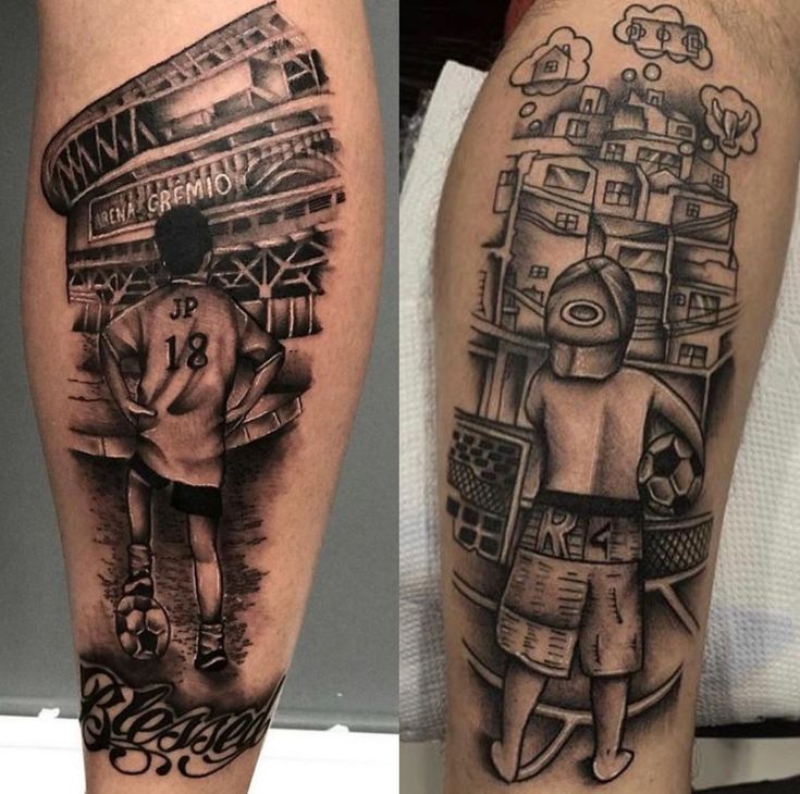 Tatuagem de Futebol na Panturrilha