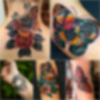 Various arts of timeless tattoo on various body parts