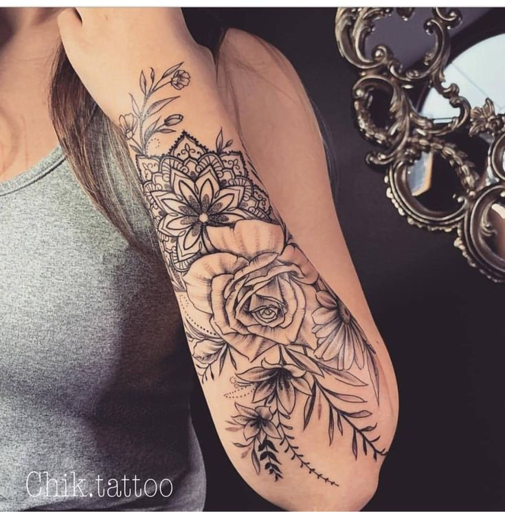 Romantic heart infinity forearm tattoo for women inner arm, "forever" script love motif.