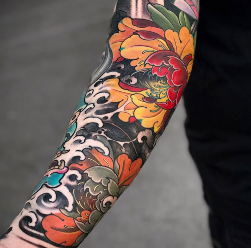 imagem de tatuagem Flores no Braço