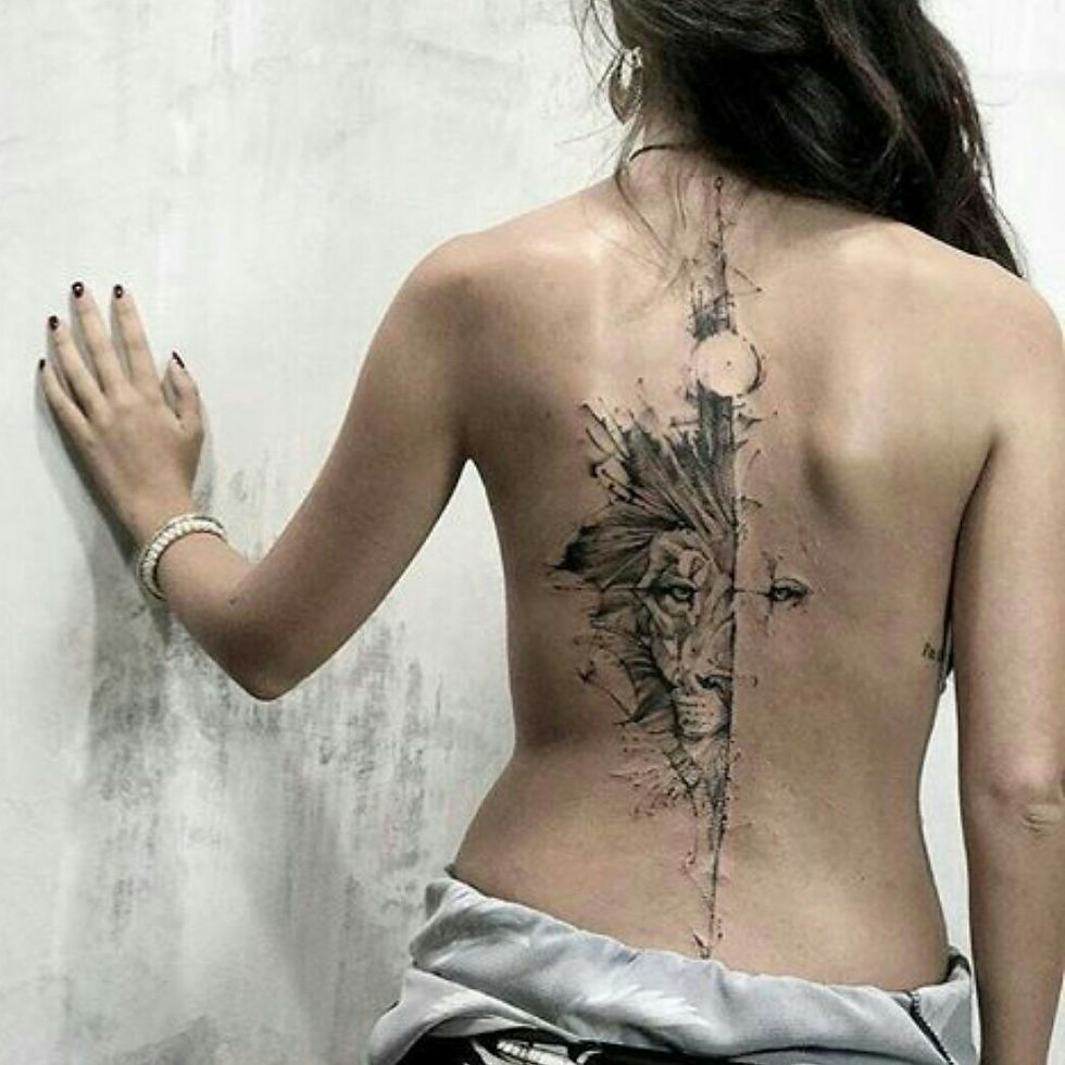 Lion tattoo back large full piece design