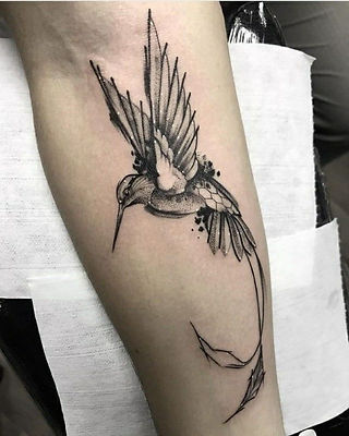  Colorful bird tattoo design on a branch