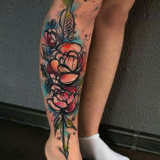 Women Leg Sleeve Tattoo