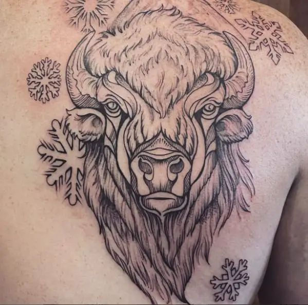Bison tattoo Native American spiritual symbol