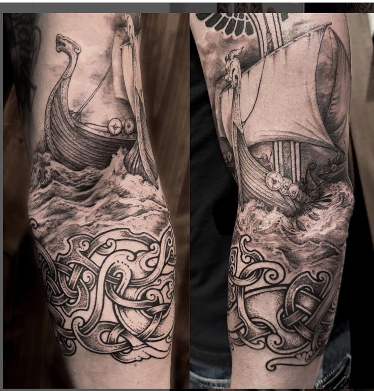 tatuagem viking drakkar 