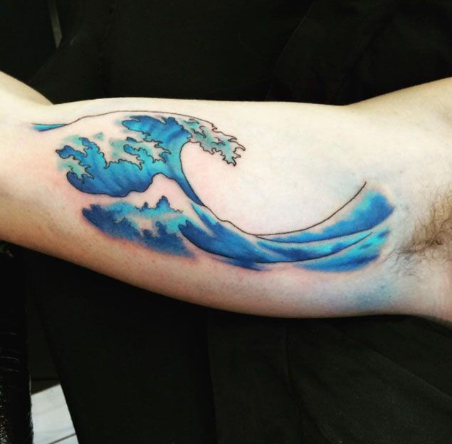 Wave Tattoos on biceps