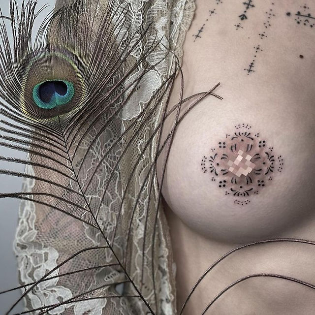 Nipple Flower Tattoos