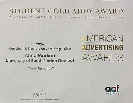Anna Markari ADDY Award