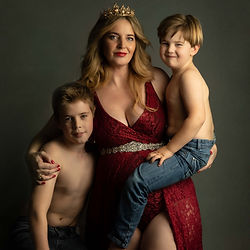 Woman and two sons portrait, Kids Photoshoot, Panther Studios
