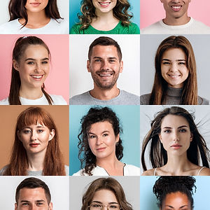Grid of diverse smiling faces
