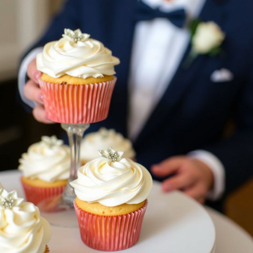 classy white wedding cupcakes