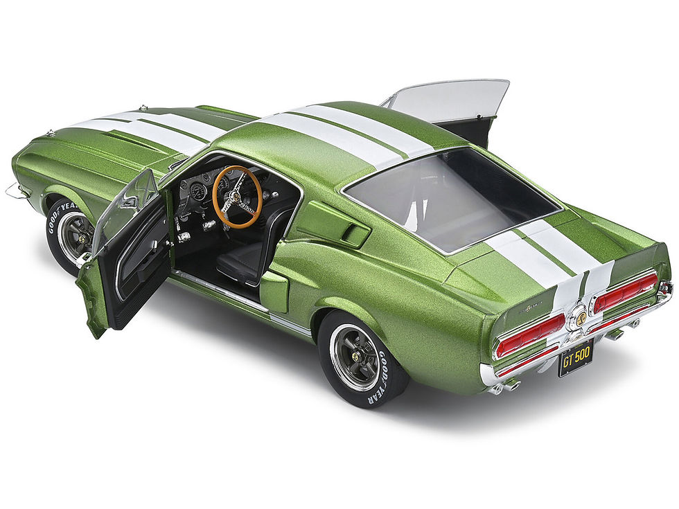 Miniatura: Lime green 1967 Shelby GT500 diecast model