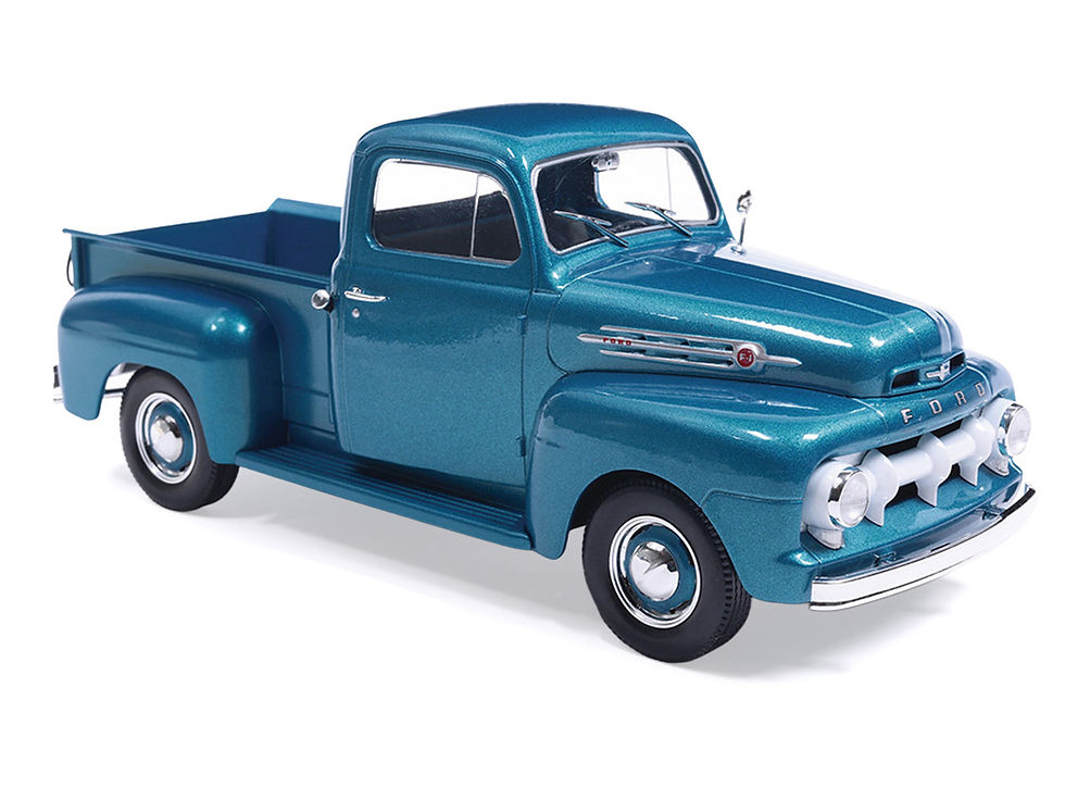 Thumbnail: IXO Models Diecast 1/24 1952 Ford F1 Pickup Truck Blue Metallic