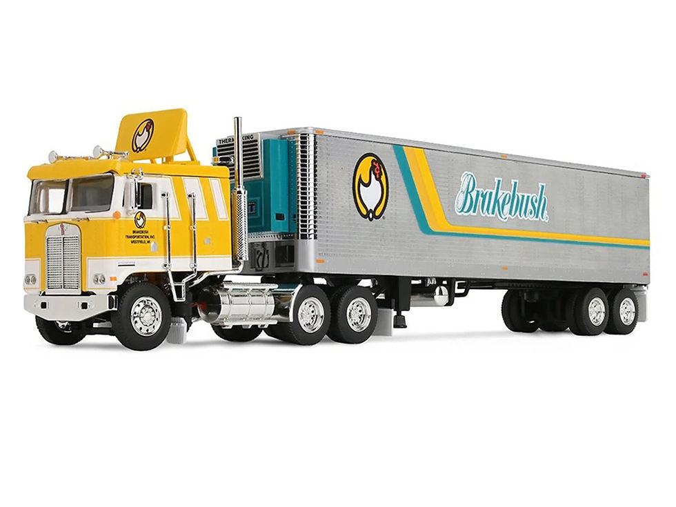 First Gear 1/64 Scale Kenworth K100 COE Flat Top and 40' Diecast Semi Truck