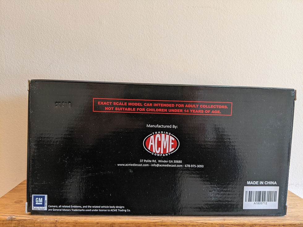 Thumbnail: Acme 1967 Camaro collectible car box