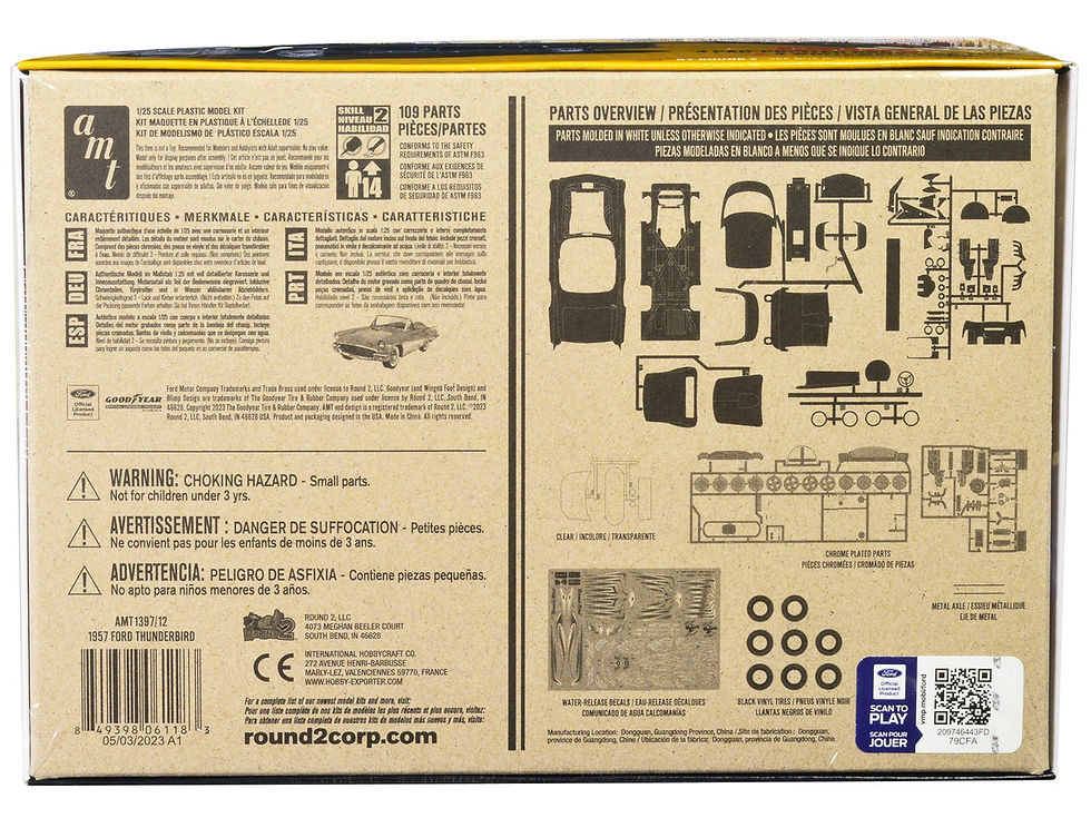 Miniatura: 1957 Ford Thunderbird model kit instructions