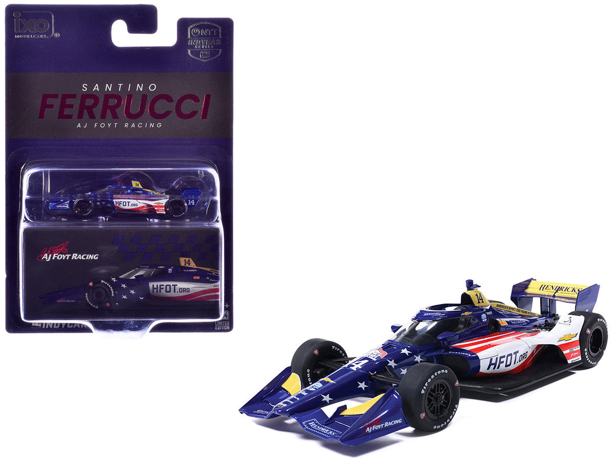 IXO Models Diecast 1/64 Dallara IndyCar #14 Santino Ferrucci AJ Foyt Racing