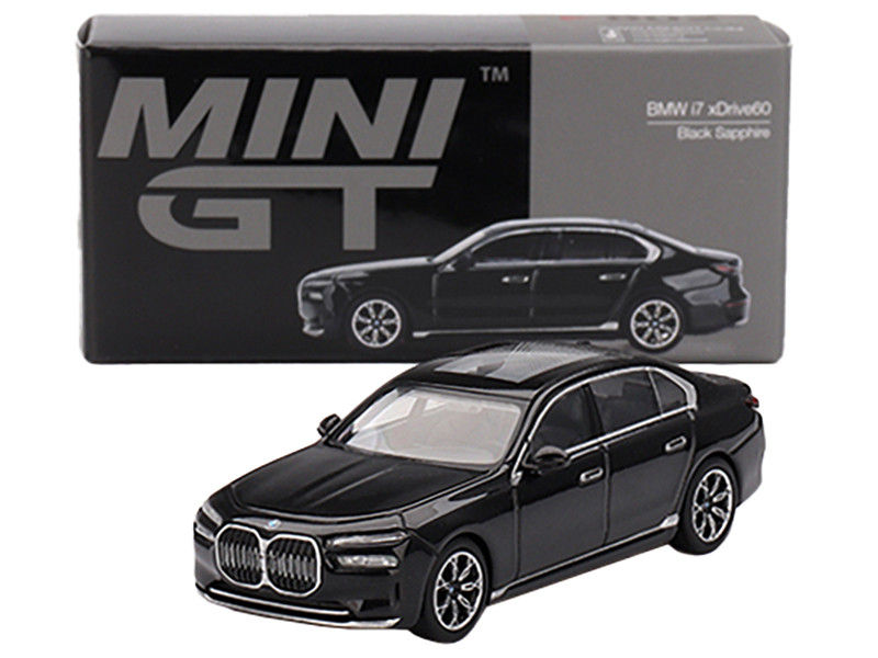 Mini GT Diecast Cars 1/64 BMW i7 xDrive60 Black Sapphire Limited Edition