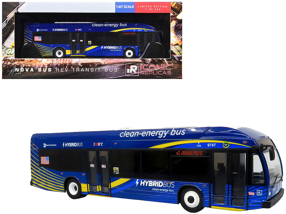 Iconic Replicas Diecast 1/87 HO Scale Nova Bus Hybrid Transit  "MTA New York"