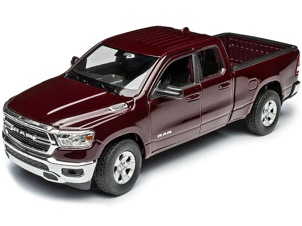 Thumbnail: Welly Diecast 1/27 2019 RAM 1500 Pickup Truck Dark Red Metallic