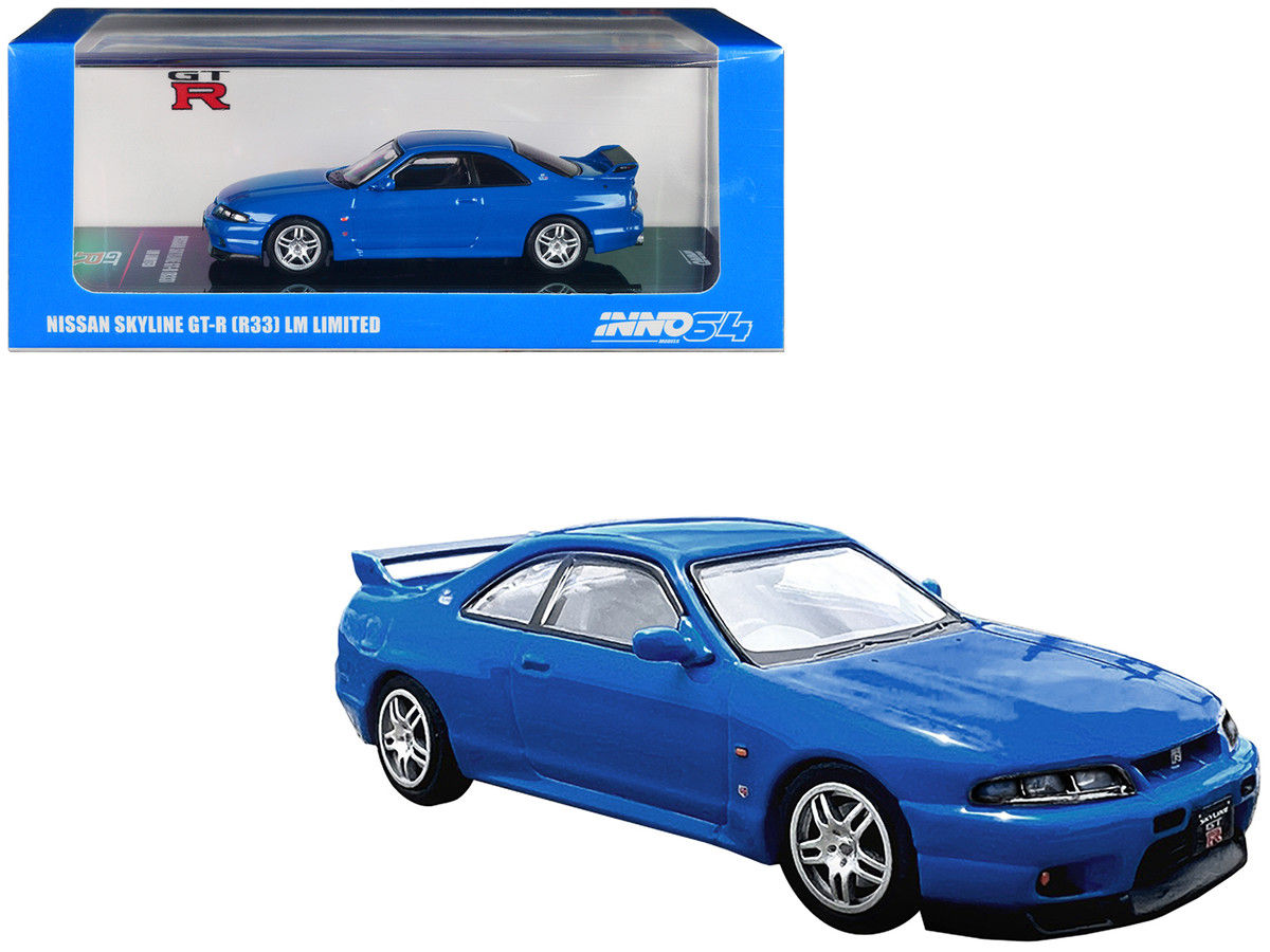 Blue Nissan Skyline GT-R R33 diecast car model