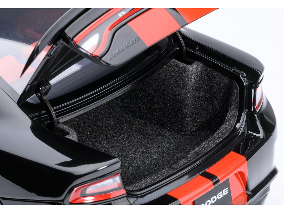 Thumbnail: Autoart Resin 1/18 Dodge Charger SRT Hellcat Redeye Pitch Black with Red Stripes