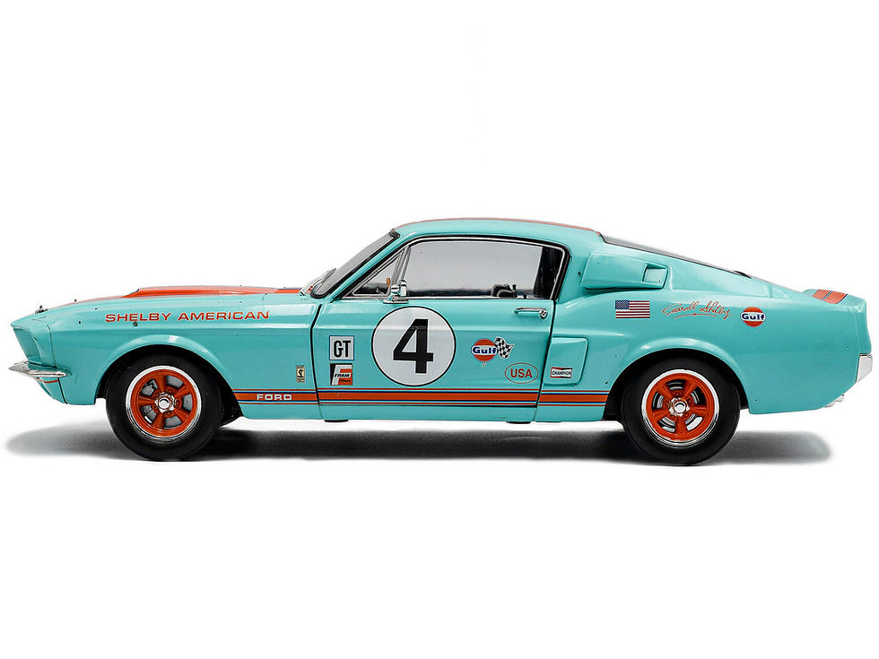 Thumbnail: Solido  1/18 diecast car 1967 Shelby GT500 #4 "Gulf Racing Tribute"