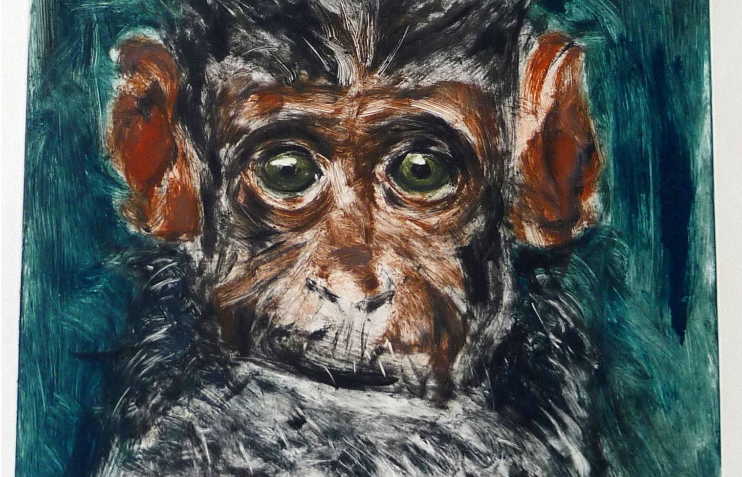 Bernard Martelet, Singe, monotype sur papier, 77x49 cm, 2018.jpg