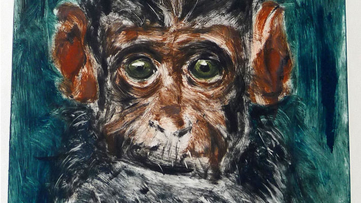 Bernard Martelet, Singe, monotype sur papier, 77x49 cm, 2018.jpg