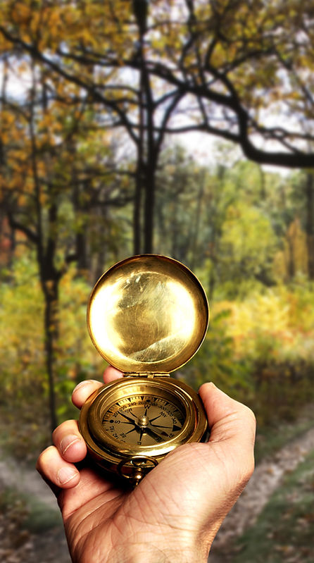 Hand Holding Compass