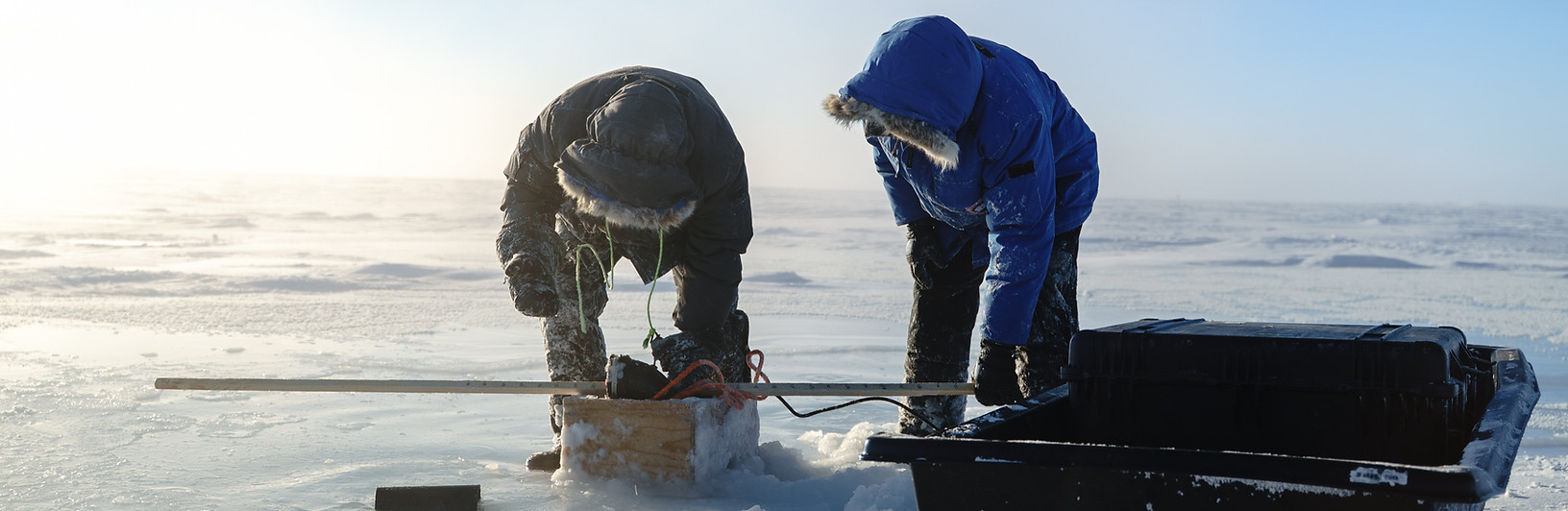 researchers pumping sea water onto the ice to thicken it