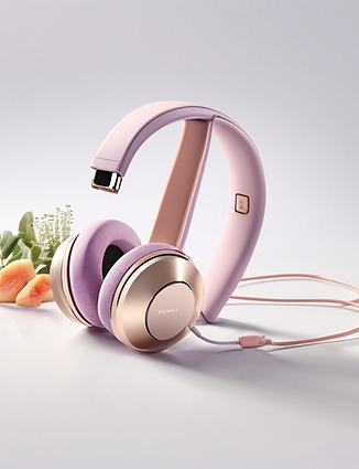 A set of pink headphones - brain based weight loss concept