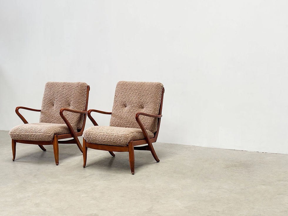 Thumbnail: Set of two French lounge chairs