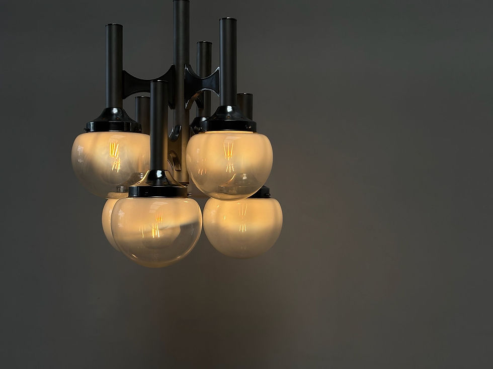Thumbnail: Sciolari chrome "Trumpet" chandelier