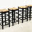 Thumbnail: set of four rattan and wood barstools