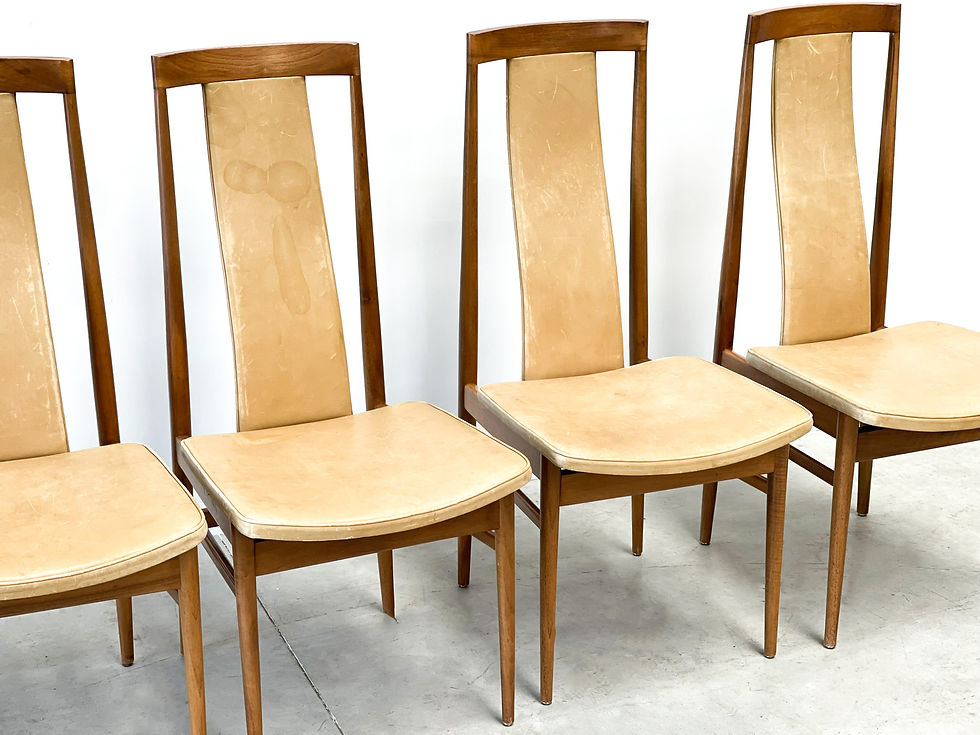 Thumbnail: 4 "high back" oak chairs