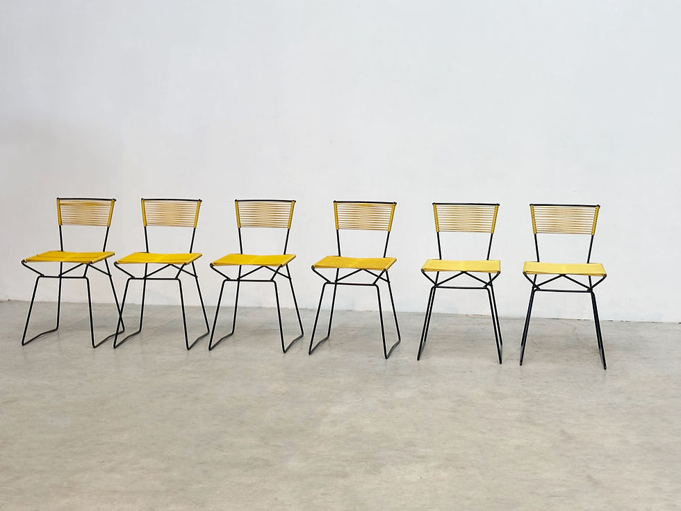 Thumbnail: Set of six 'Spaghetti' dining chairs