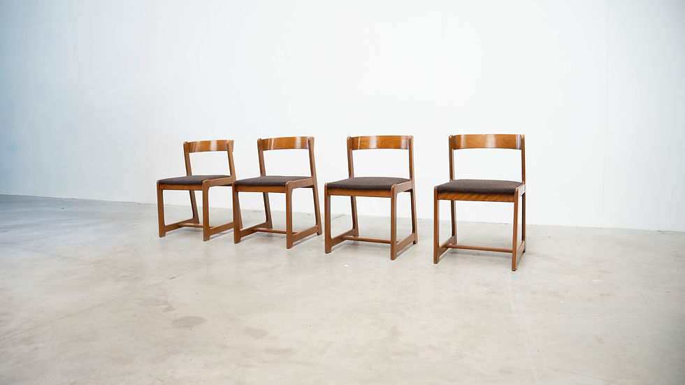 Thumbnail: Set of four Italian dining chairs attr. to Willy Rizzo