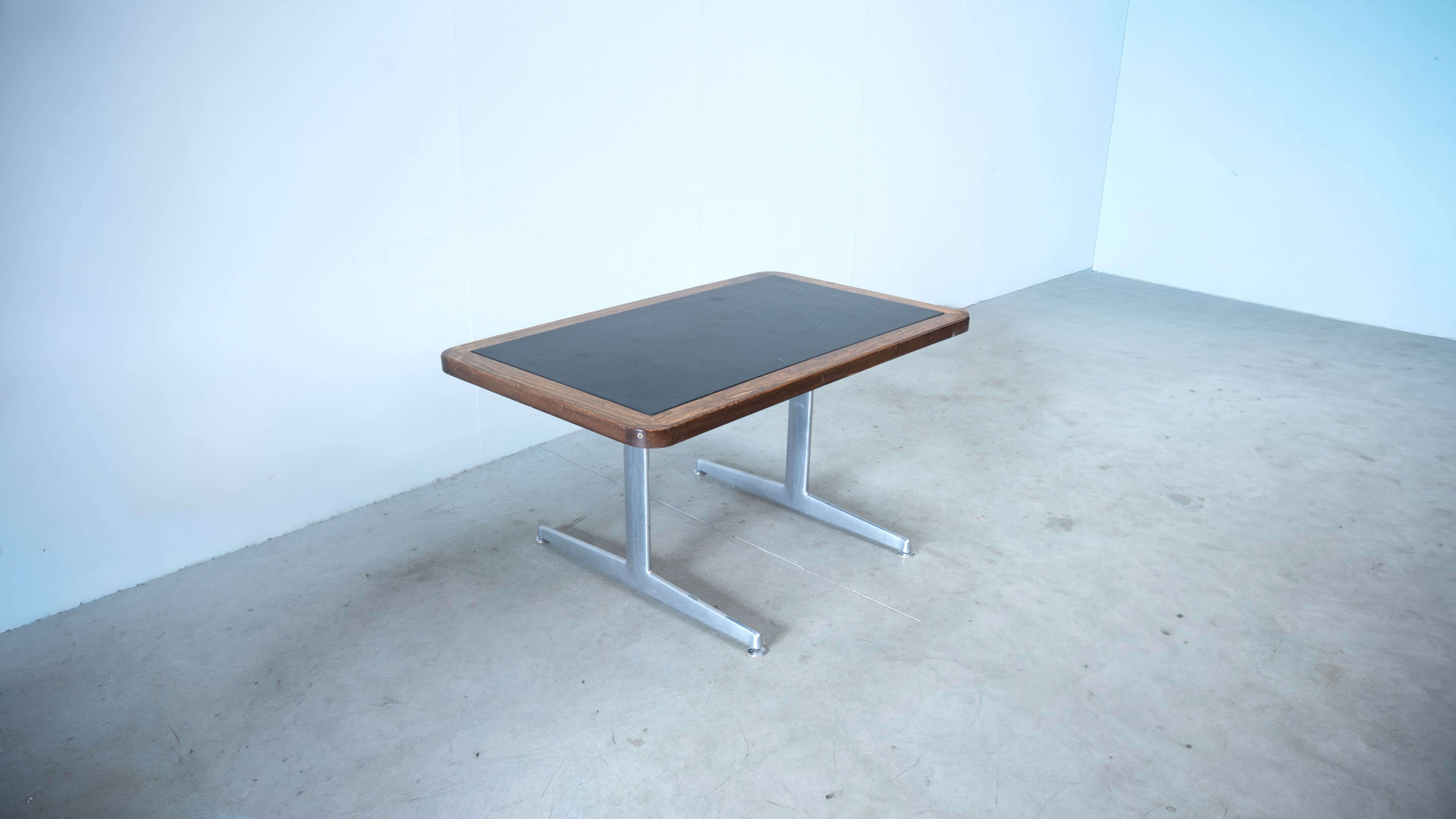 Danish desk with leather top