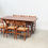 Thumbnail: Set of six walnut and rattan dining chairs