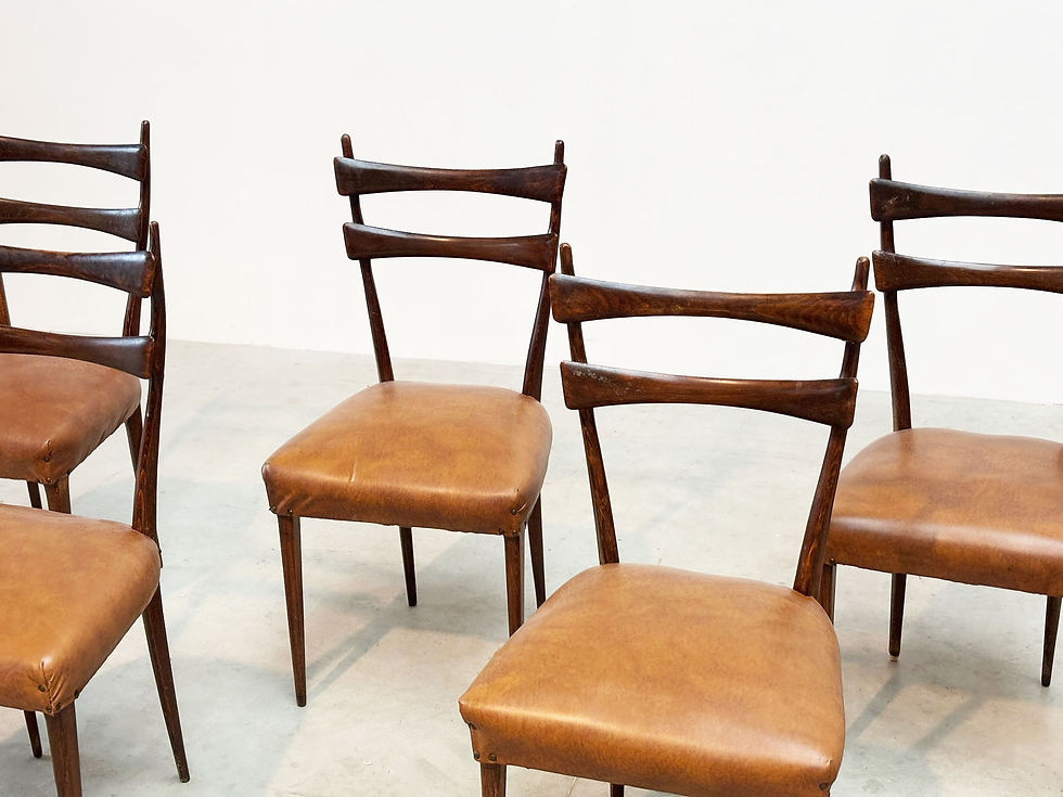 Thumbnail: Elegant set of six Italian dining chairs