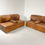 Thumbnail: Brown leather modular sofa set