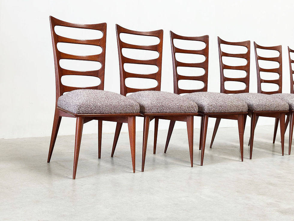 Thumbnail: Set of six dining chairs by Gaston Poisson